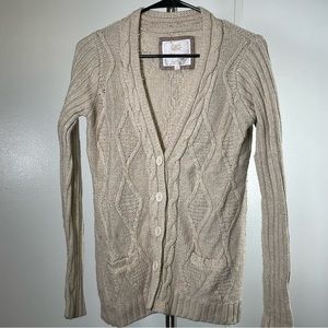 Beige Knitted Cardigan